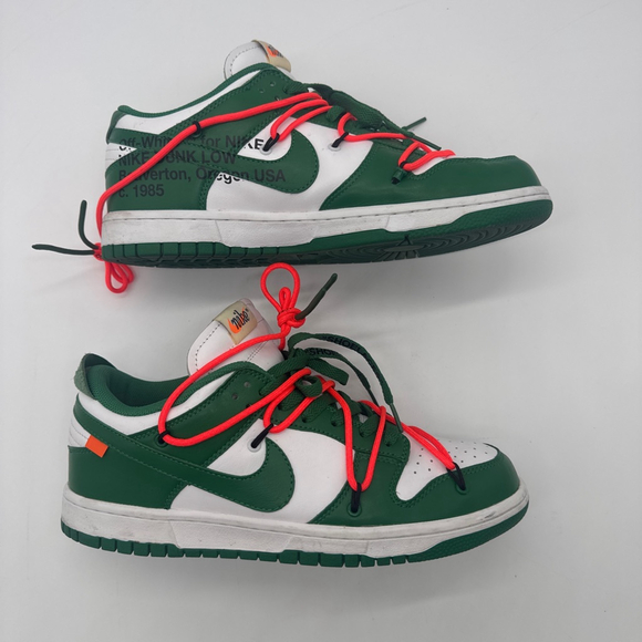 Men's Nike Off-White Dunk Low Sneakers 10.5 Pine Green - Picture 3 of 9